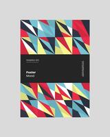 A book cover with geometric shapes and colors vector