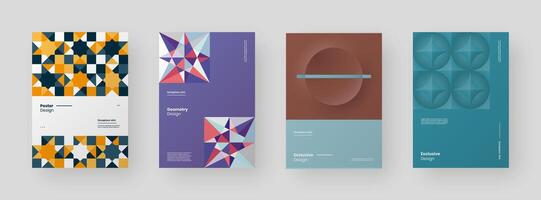 Collection of graphic design posters vector