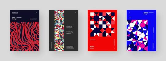 Colorful graphic posters with creative designs vector