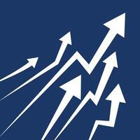 Upward Arrows on blue background Representing Financial Success. vector