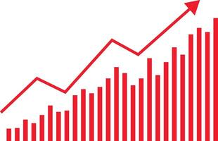 business graph showing growth arrow, Illustration vector