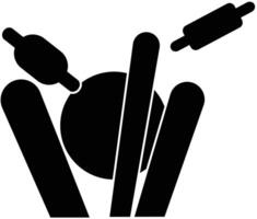 Cricket Wicket Hit, Ball Strikes Stumps and Bails in Motion. vector