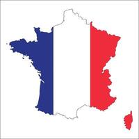 Ilustration graphic of map of france with flag vector