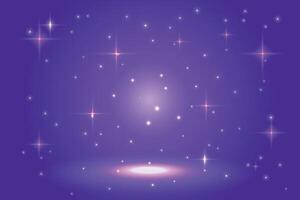 A purple background with stars and a spotlight vector