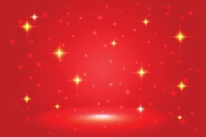 Christmas background with red light and stars vector