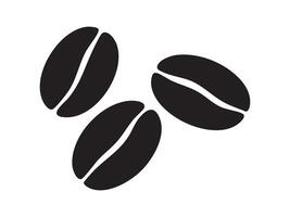 Black silhouette of coffee beans isolated on white background, graphic illustration. concept of coffee, bean icon, logo, caffeine, beverage symbol, design element vector
