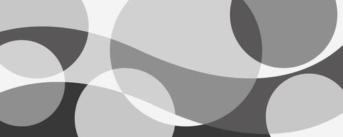 Overlapping Circles Geometric Abstract Gray Background vector