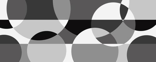 Grayscale Abstract Geometric Circle Pattern vector