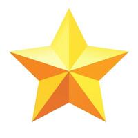 Single large golden star icon. Minimal glossy design for emphasis, favorite selection, reward system, or top-quality symbol. vector