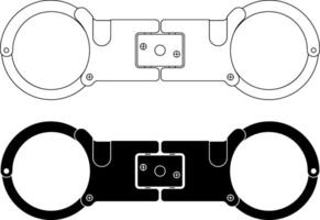 outline silhouette Hiatt speedcuffs icon set vector