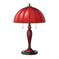 Classic Red Table Lamp with Rounded Lampshade png