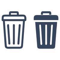 bin icons singal vector