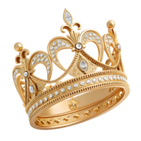 Luxurious Gold Crown with Intricate Detailing png