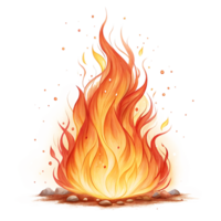 Realistic Fire Flame Effect with Vivid Orange Glow png