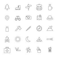 outdoor line icon set bundle vector