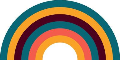 rainbow illustration in retro style vector
