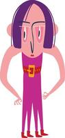 Cute strange funny bizarre character with four legs vector