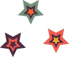 Stars retro groovy style icon. vector