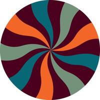 round candy in groovy style. Retro illustration vector