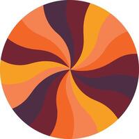 round sweet candy in groovy style vector