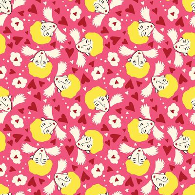 Purple Valentine pattern with cute angels