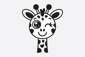 cute giraffe illustration vector