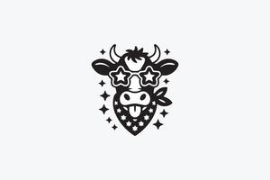 cool cow illustration vector
