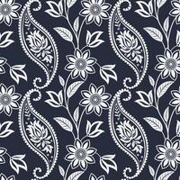 floral paisley pattern on dark background vector