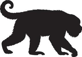 Howler Monkey Solid black silhouette vector
