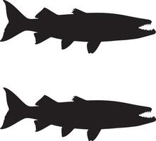Barracuda Solid black silhouette vector
