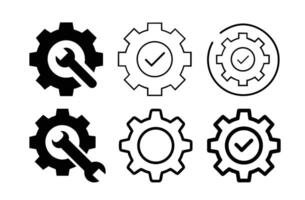 Comprehensive set of gear and maintenance icons for technical applications vector