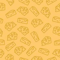 Yellow cheese seamless pattern illustration vector