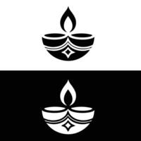 Two black and white logos for diwali vector