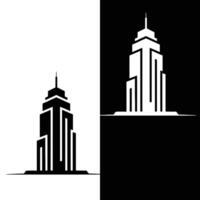 The empire state building is shown in two different vector