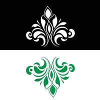 A logo design for a flower and leaf vector