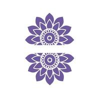 Two purple flowers with a white background vector