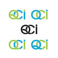 QCI initial logo design template vector