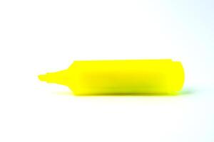 Bright yellow highlighter pen with a chisel tip for smooth, precise marking. Perfect for students, office work, and note-taking. Fast-drying, smudge-proof, and long-lasting ink. photo
