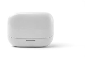 Minimalist wireless earbuds with a white compact charging case. Provides high-quality sound, noise cancellation, and seamless Bluetooth connectivity. Perfect for music, calls, and daily use. photo