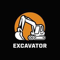 Powerful Logo for Excavator Featuring a Black and Red Outline of a Heavy Construction Vehicle with a Customizable Slogan Area vector