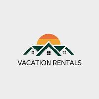 A Modern Homestay Logo Featuring Two Interconnected Blue House Silhouettes with White Windows, Representing Comfort and Community vector