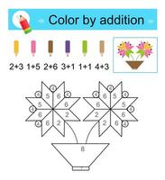 Coloring pages. Color by addition. vector