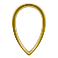 3D Golden Location Pin png