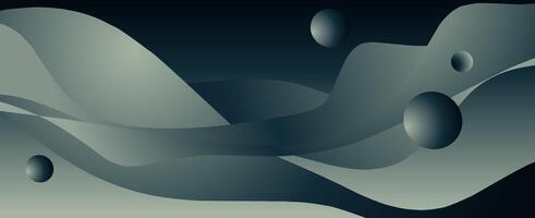 Abstract background with waves and spheres. vector