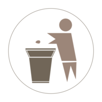 ICON SYMBOL IMAGE COLOR THROW GARBAGE IN ITS PLACE png
