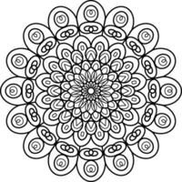 Detailed Black and White Mandala Pattern for Relaxation, Meditation, and Creative Projects vector