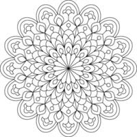 Symmetrical Mandala Pattern for Relaxation and Stress Relief, Printable Geometric Design for Meditation and Focus. vector