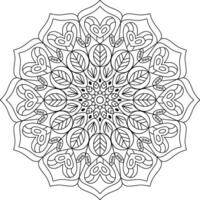 Geometric Mandala Outline Pattern for Coloring, Meditation, and Artistic Decoration vector