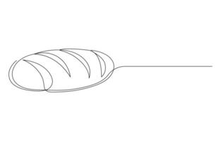 Single Line Drawing of a Loaf of Bread vector