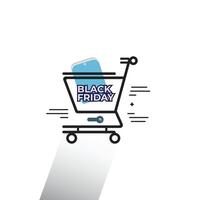 Trolley Black Friday Sale Flat icon vector